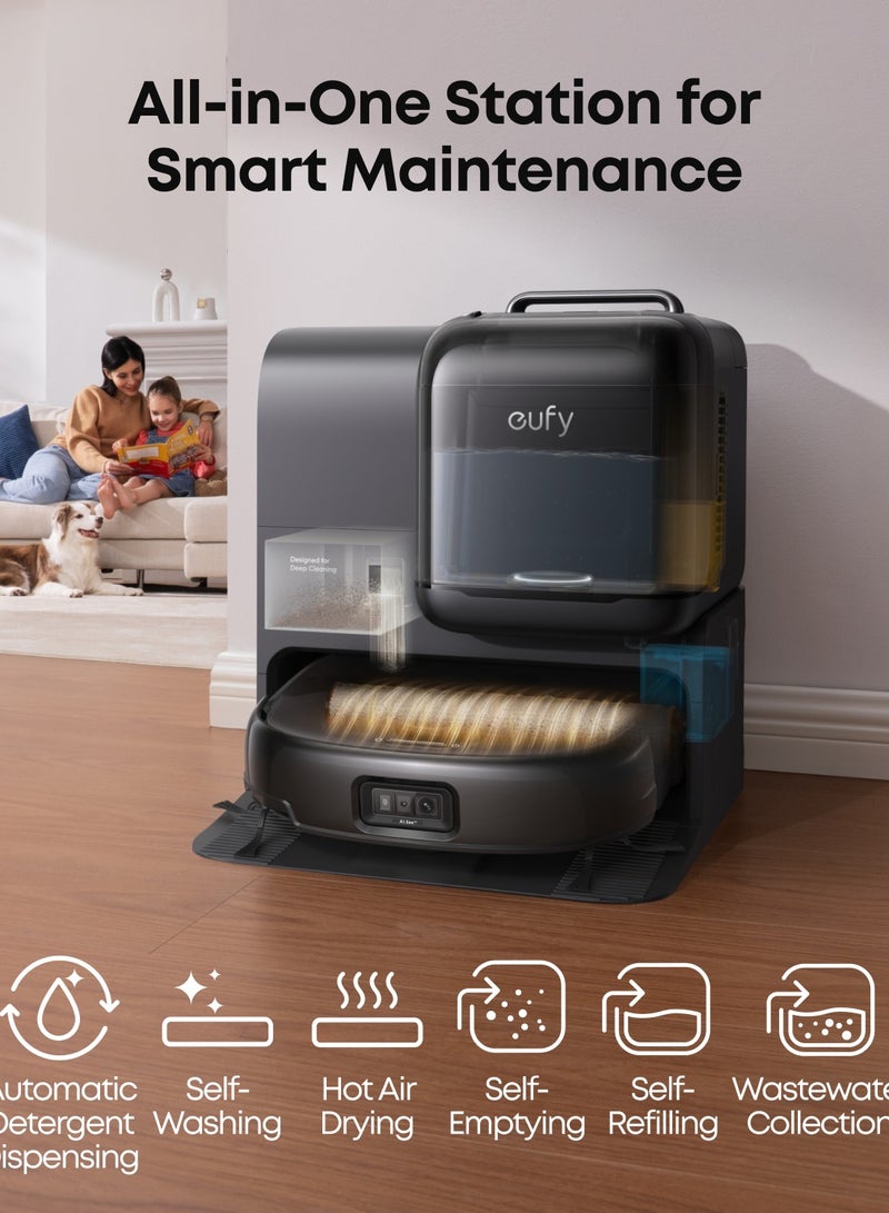 إيوفي روبوت مكنسة أوكمني E28، نظام هايدرو جيت™، منظف عميق محمول، شفط توربو، فرشاة ديو سبايرل™ لفك التشابك، ذراع كورن روفر™ - Image 5