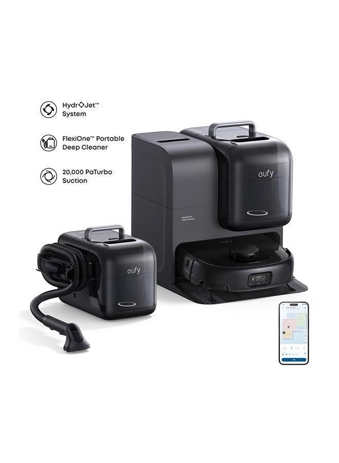 إيوفي روبوت مكنسة أوكمني E28، نظام هايدرو جيت™، منظف عميق محمول، شفط توربو، فرشاة ديو سبايرل™ لفك التشابك، ذراع كورن روفر™ - Image 1