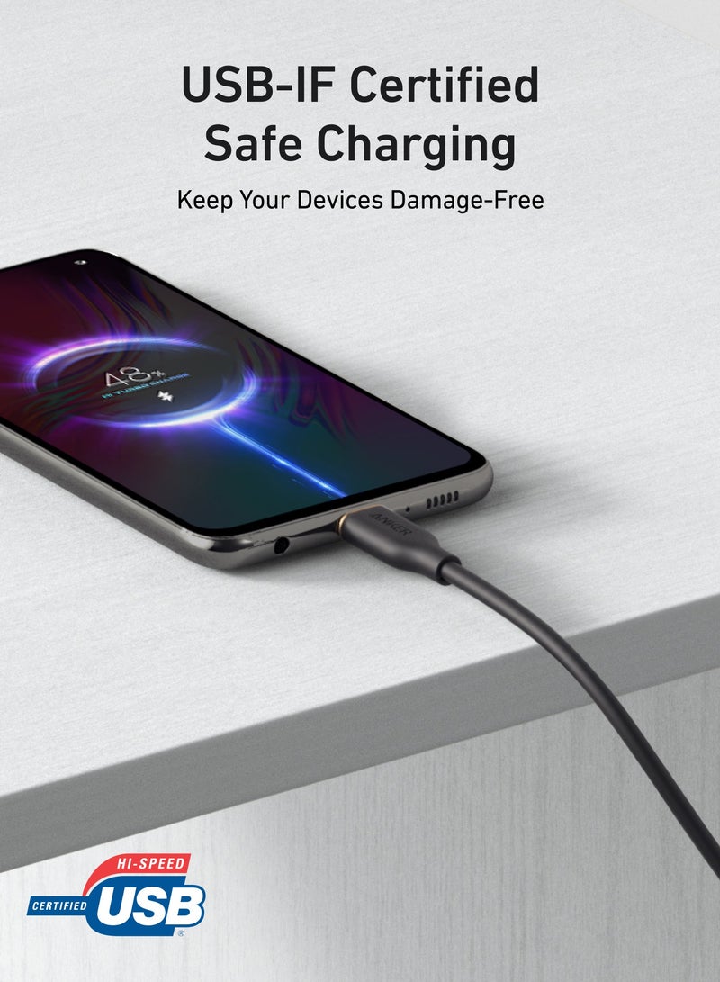 Anker Car Carplay USB to USB C Cable, USB A to USB C Charger Cord for iPhone 15/16/16 Pro Max/Plus and More (USB 2.0, 6FT, 2Pack) - Black  - Image 5