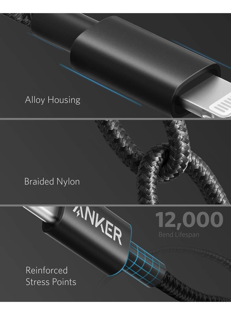 Anker New Nylon USB C to Lightning Cable, Apple MFi Certified for iPhone 14 Series, and More (3.3FT) - Black - Image 5