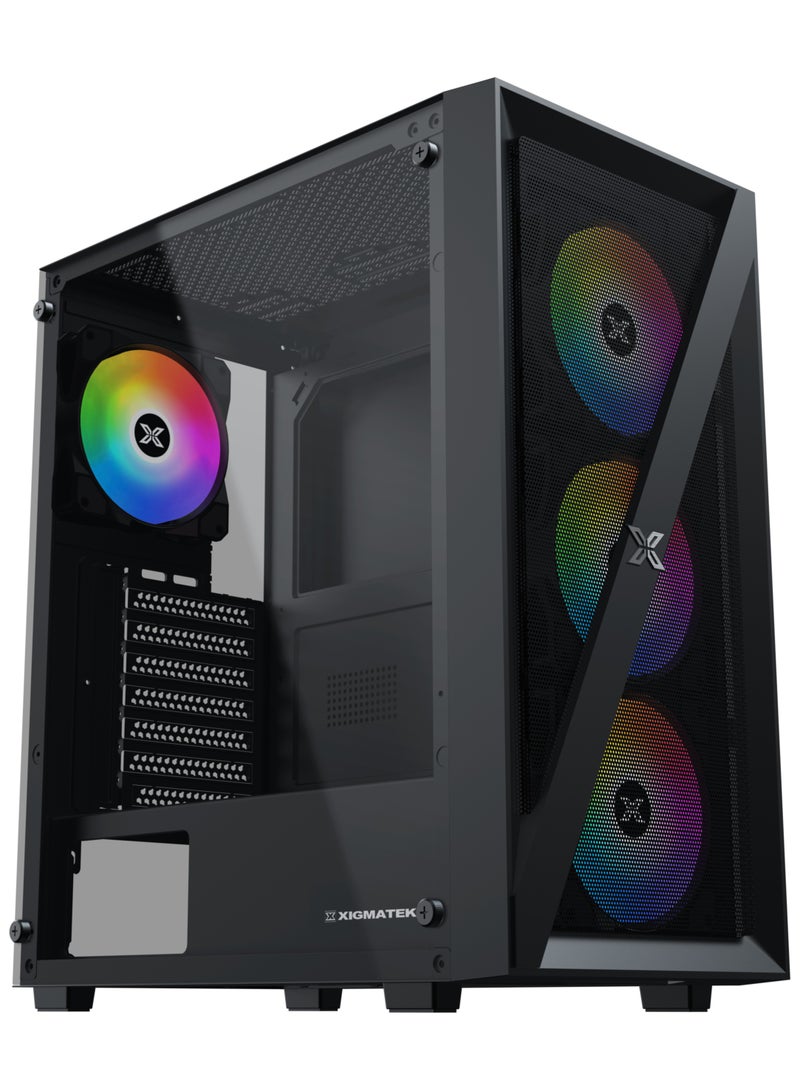 Xigmatek Blade Arctic ATX Gaming Case – Mid-Tower With ARGB Support & USB 3.0 Black  - Image 1