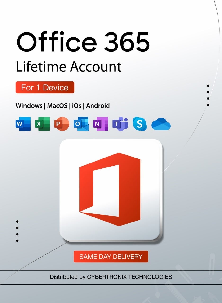 Microsoft Office 365 Lifetime Subscription Account for 1 Device