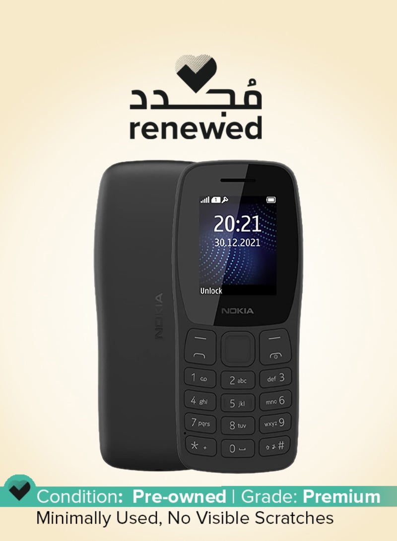 NOKIA Renewed - 105 Classic Single SIM Keypad Phone - Charcoal - Image 1