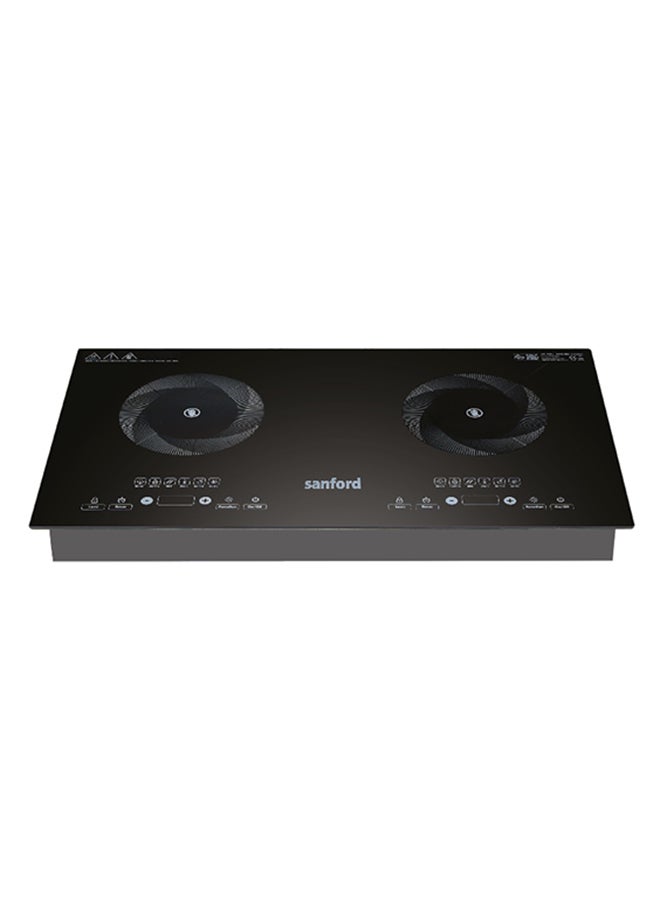 سانفورد Infrared Cooker with 2-in-1 BBQ Grill, Double Burner, 12 Power Levels, High-Temperature Resistant Glass, Energy Efficient Design for All Cookware SF5194IC BS Black  - Image 1
