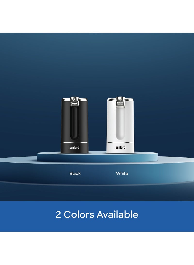 Sanford Rechargeable Water Dispenser Pump With Foldable Food-Grade Silicone Hose, One-Touch Button, Suitable for Various Bottle Sizes, 1200 mAh Battery SF1801BWD Black - Image 4