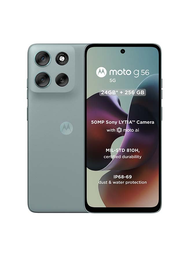 Motorola G56 Dual SIM 5G PANTONE Gray Mist 12GB RAM 256GB - Middle East Version  - Image 1