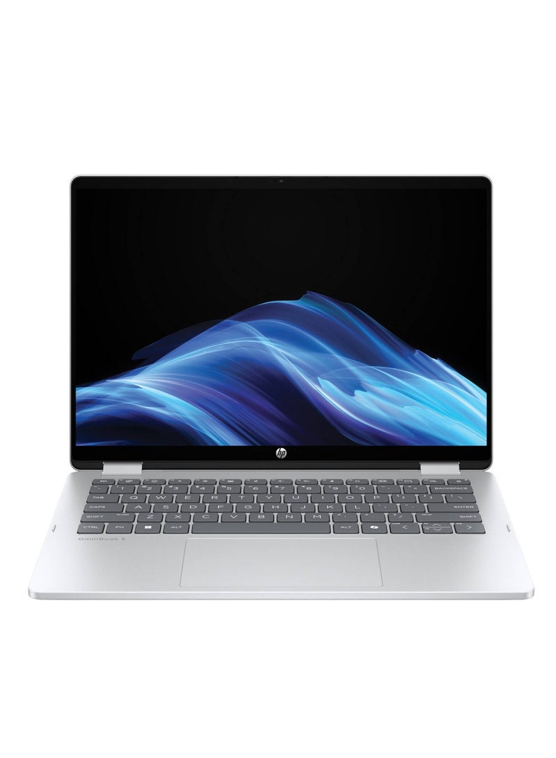 HP OmniBook 5 Flip 14-fp0013dx Laptop With 14-Inch 2K IPS Touch Display, Core 5 120U Processor/8GB RAM/512GB SSD/Integrated Graphics/Windows 11 Home English Silver  - Image 1