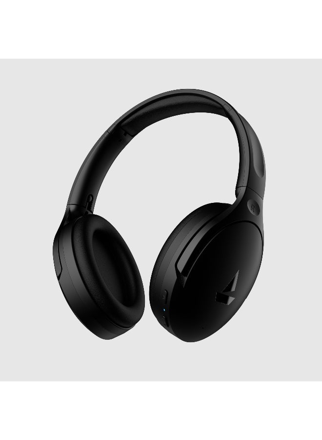 boAt Rockerz 551 ANC Over Ear Headphones w/ Hybrid Active Noise Cancellation, Up to 100H Playtime, ASAP Charge, Ambient Sound Mode & Dual EQ Modes, ENx Technology Stellar Black - Image 1