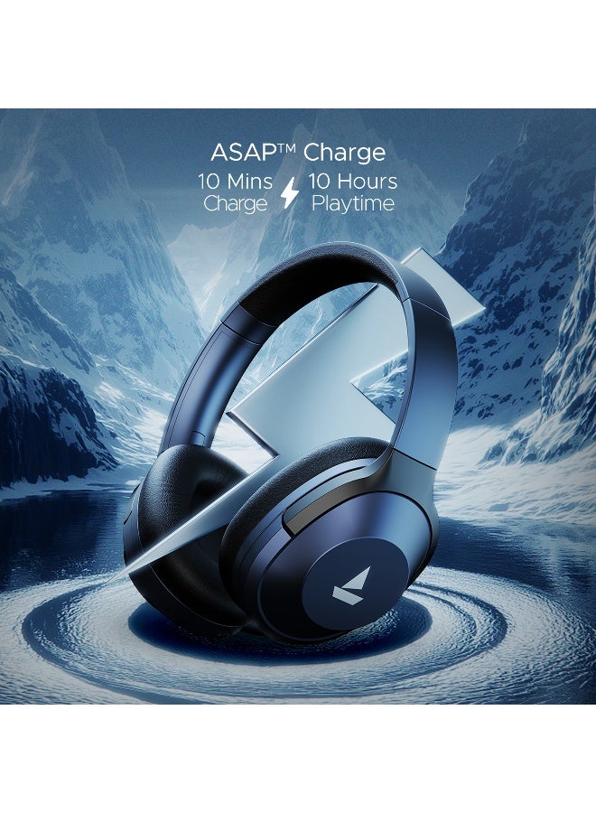 boAt Nirvana 751 ANC w/ Hybrid Active Noise Cancellation(~33dB), 65Hrs Battery, Fast Charge, Ambient Mode, Integrated Controls, Bluetooth Headphones with Mic Bold Blue - Image 4