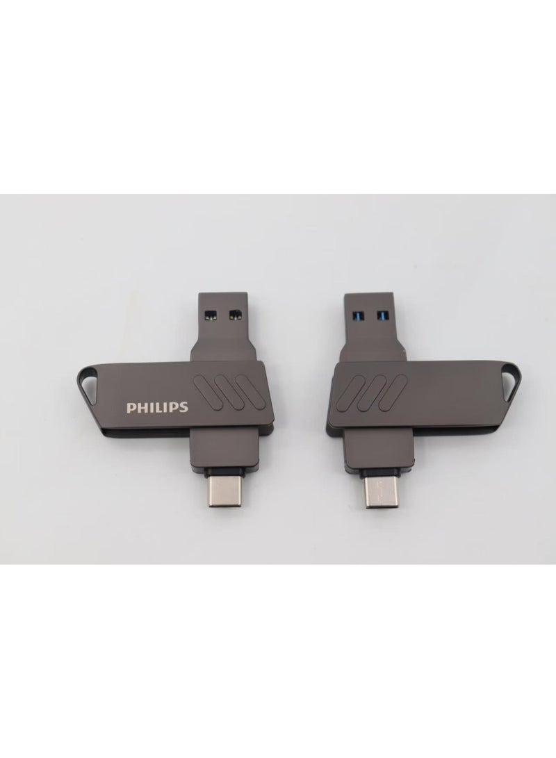فيليبس Ultra Dual Flash Drive Go USB 3.2 Read Speed 150 MBps Type-C USB FLASH Driver, Black,Pink,Silver Smartphone Tablets and Macs -128G-G46 128 GB  - Image 4