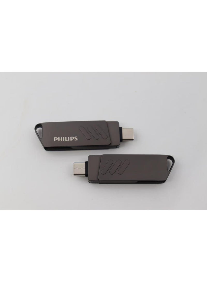 فيليبس Ultra Dual Flash Drive Go USB 3.2 Read Speed 150 MBps Type-C USB FLASH Driver, Black,Pink,Silver Smartphone Tablets and Macs -128G-G46 128 GB  - Image 3