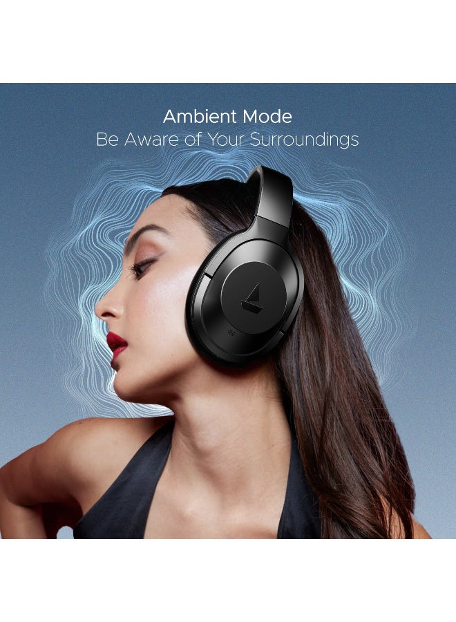 boAt Nirvana 751 ANC w/ Hybrid Active Noise Cancellation(~33dB), 65Hrs Battery, Fast Charge, Ambient Mode, Integrated Controls, Bluetooth Headphones with Mic Gunmetal Grey - Image 5