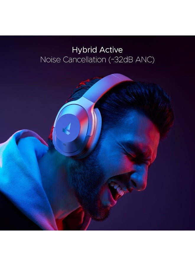 boAt Nirvana 751 ANC w/ Hybrid Active Noise Cancellation(~33dB), 65Hrs Battery, Fast Charge, Ambient Mode, Integrated Controls, Bluetooth Headphones with Mic Sterling Silver - Image 2