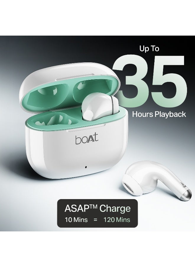 boAt Airdopes 101v2 w/ Dual Mic ENx Tech, 35Hrs Playtime, Beast Mode (50ms Low Latency), IWP Tech, IPX4, Bluetooth v5.4 Smoke White - Image 4