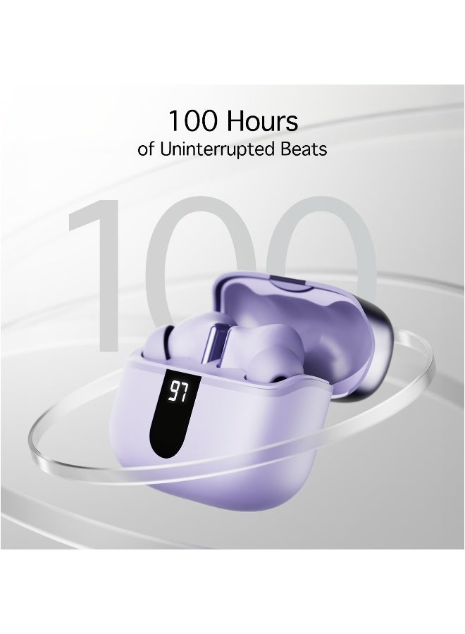 boAt Airdopes 181 Pro TWS Earbuds w/ 100 HRS Playback, 4 Mics ENx Technology, ASAP Charge, Bluetooth v5.3 Lilac Serenity  - Image 4