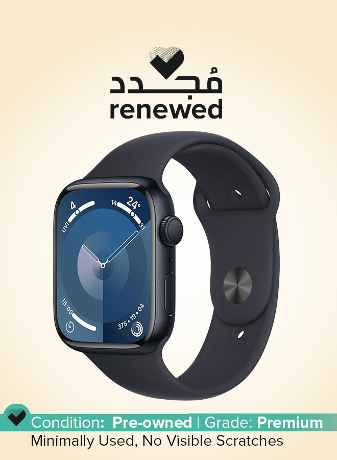 ابل  مجدد - ساعة سلسلة 9 GPS 45 مم هيكل ألمنيوم منتصف الليل - Image 1