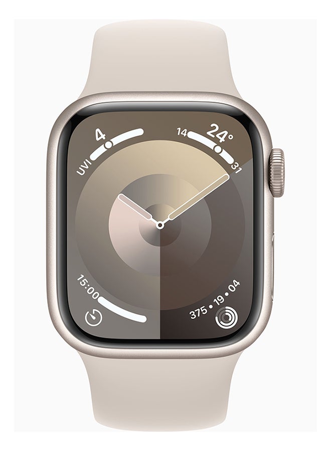 ابل  Renewed - Watch Series 9 GPS 45mm Starlight Aluminium Case Starlight Sport Band - Image 2
