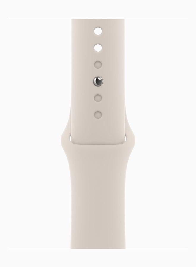 ابل  Renewed - Watch Series 9 GPS 45mm Starlight Aluminium Case Starlight Sport Band - Image 3