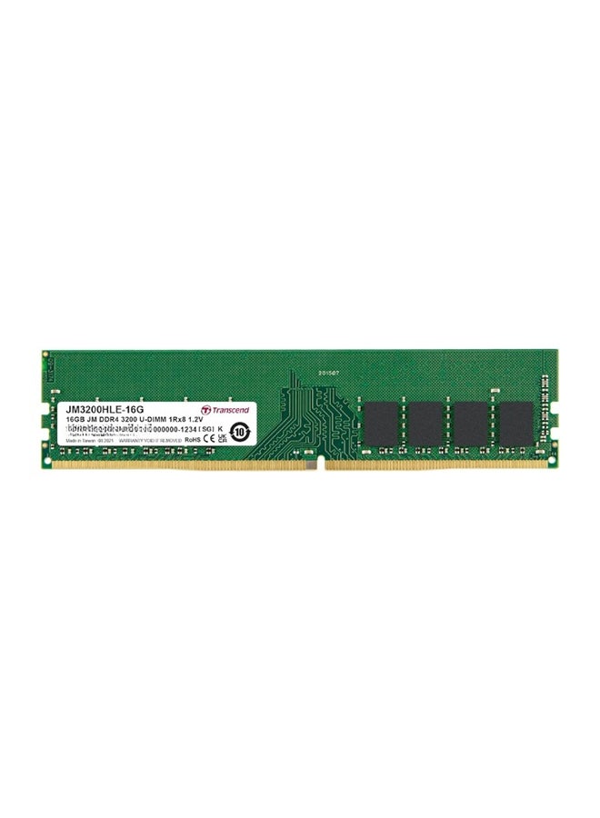 Transcend JetRAM SODIMM 16GB DDR4 3200 Mhz | CL22 1.2V | JM3200HLE-16G | Desktop Memory RAM - 5inch green  - Image 1