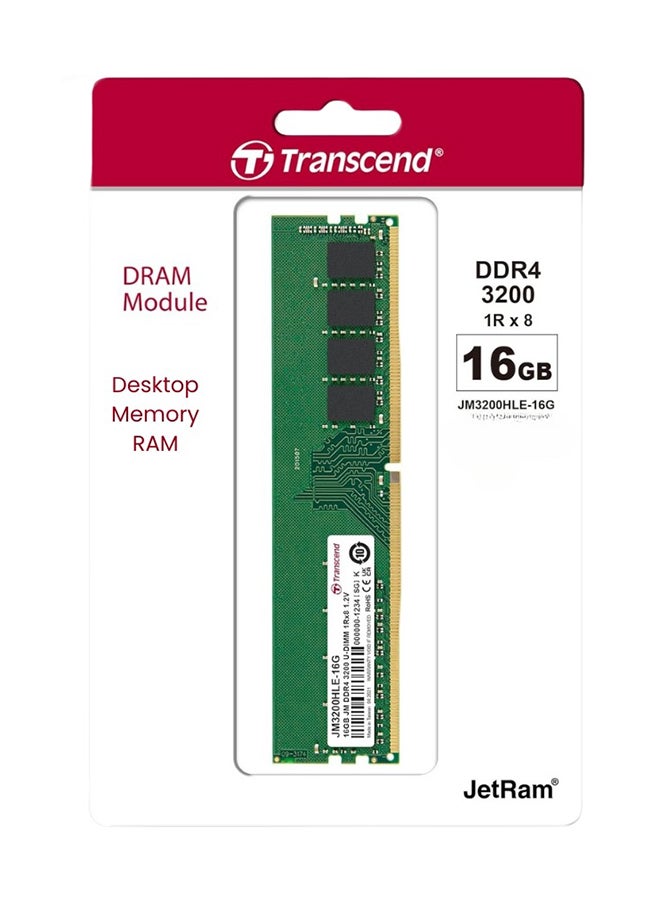 Transcend JetRAM SODIMM 16GB DDR4 3200 Mhz | CL22 1.2V | JM3200HLE-16G | Desktop Memory RAM - 5inch green  - Image 2
