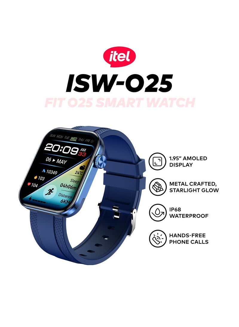 إيتيل 270 mAh O25 Smartwatch - 1.95'' Amoled Screen, IP68 Waterproof Dark Chorme  - Image 1