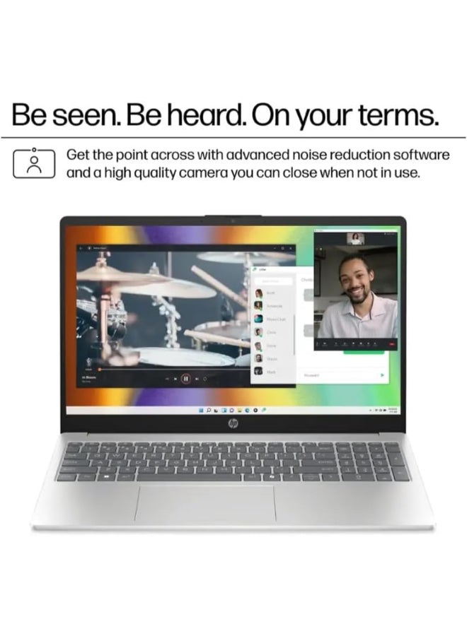 HP 15-FD0123DX Personal Laptop With 15.6-Inch Full HD Display, Intel Core i3-1315U Processor/8GB RAM/512GB SSD/Intel UHD Graphics/Windows 11 Pro English Black  - Image 2