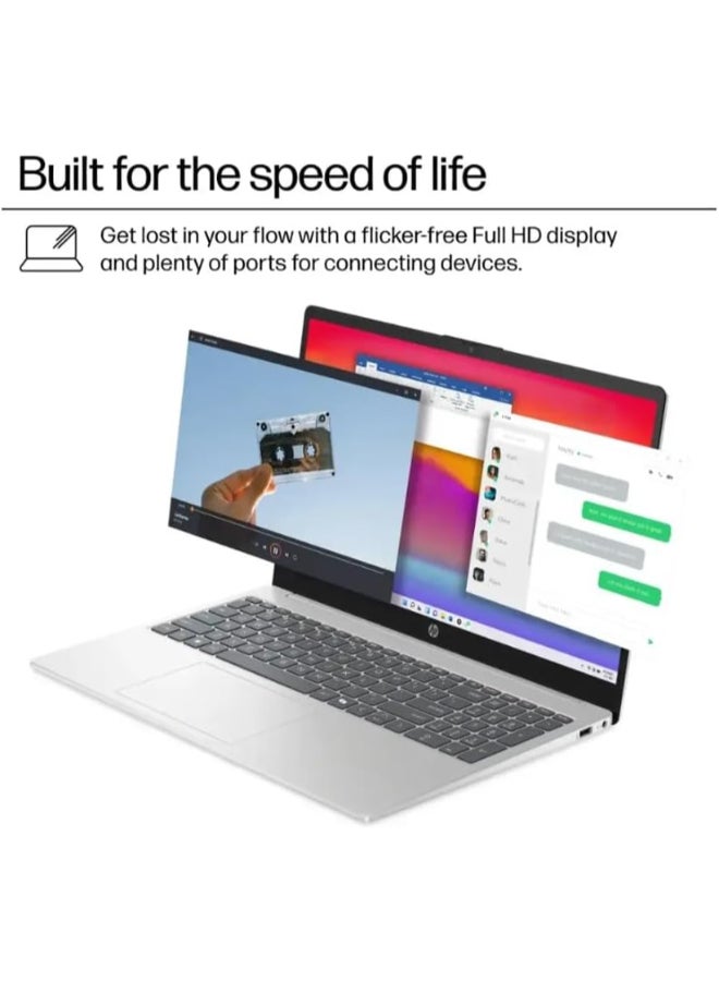 HP 15-FD0123DX Personal Laptop With 15.6-Inch Full HD Display, Intel Core i3-1315U Processor/8GB RAM/256GB SSD/Intel UHD Graphics/Windows 11 Pro English Black  - Image 4