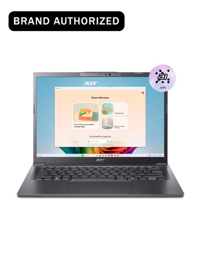 أيسر Aspire A14 AI Laptop 14th Gen Intel Core Ultra 9-288V Octa Core Upto 5.1GHz/32GB LPDDR5X RAM/1TB SSD Storage/Intel® Arc™ 140V Graphics/14" WUXGA IPS Touch Screen Display/W11/Backlit KB/FP/WiFi-6E/FHD IR Camera/ English/Arabic Steel Gray - Image 1