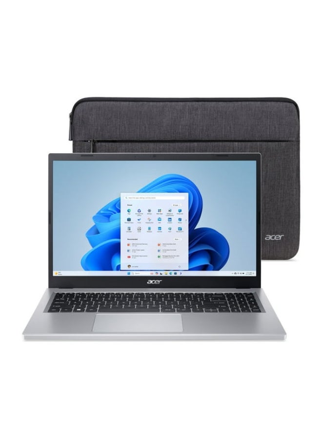 Acer Aspire 3 Personal Laptop With 15.6-Inch Full HD Display, AMD Ryzen 5 7520U Processor/8GB RAM/512GB SSD/AMD Radeon Graphics/Windows 11 Home English Pure Silver  - Image 1