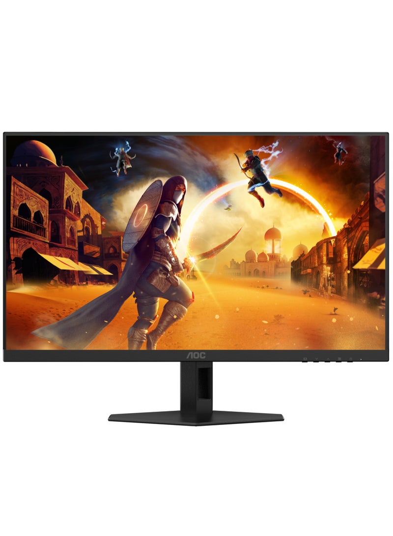 اي او سي شاشة ألعاب AOC 24G4XE، 23.8 بوصة، IPS، دقة FHD 1920x1080، معدل تحديث 180 هرتز، 0.5 مللي ثانية، HDR10، متوافقة مع FreeSync وG-SYNC، منفذ HDMI مزدوج، منفذ DisplayPort، مكبرات صوت مدمجة، تصميم بدون إطار - أسود  - Image 2