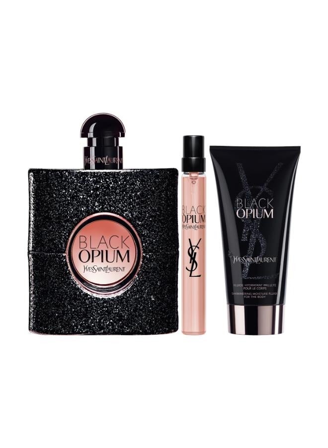 ایو سن لوران BLACK OPIUM EAU DE PARFUM 90ML, TRAVEL SIZE 10ML, AND BODY LOTION 50ML  - Image 2