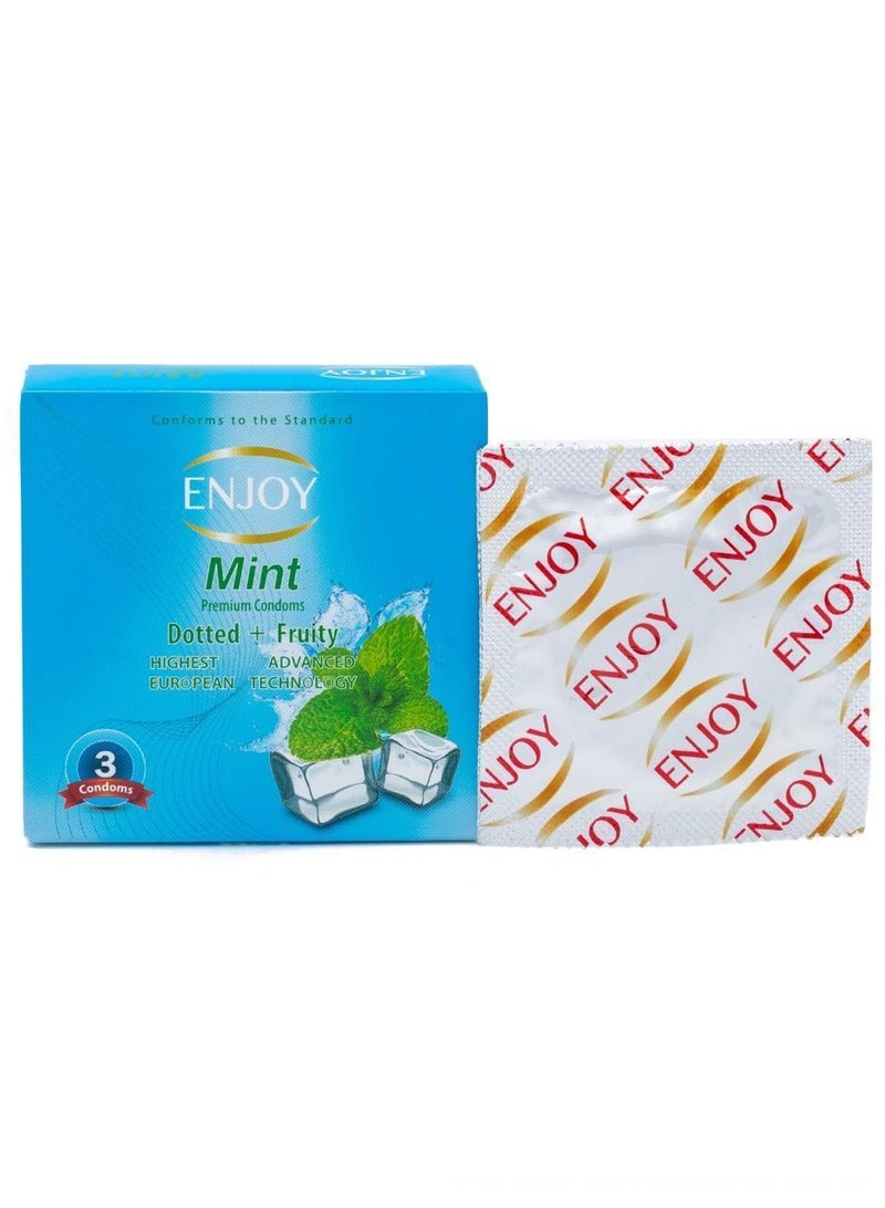 ENJOY Mint Premium Condoms - 03 Pcs | Mint-Scented, Ultra-Thin, Lubricated for Maximum Pleasure & Protection  - Image 1