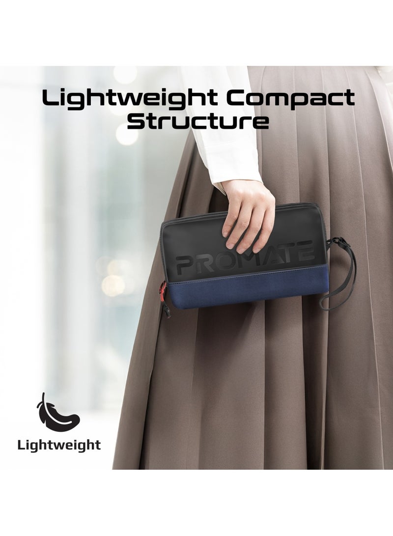 بروميت Promate Lightweight Tech Organizer Pouch with Multiple Compartments and Pockets, Water-Resistant CORDURA 1200D Fabric, Reinforced Stitching, Stylish Design, Durable Zipper, Perfect for Travel and Everyday Use – Vali Blue Blue  - Image 5