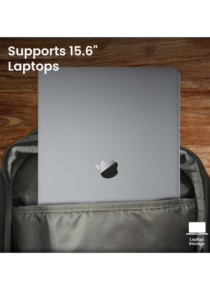 بروميت Promate SecureStorage™  Bag, a Lightweight 15.6-inch Laptop Backpack with Secure Zippers, Adjustable Straps, Water Resistance and Durable Finish for MacBook Air, iPad, Dell XPS 13, ElitePack-Lite Black  - Image 3
