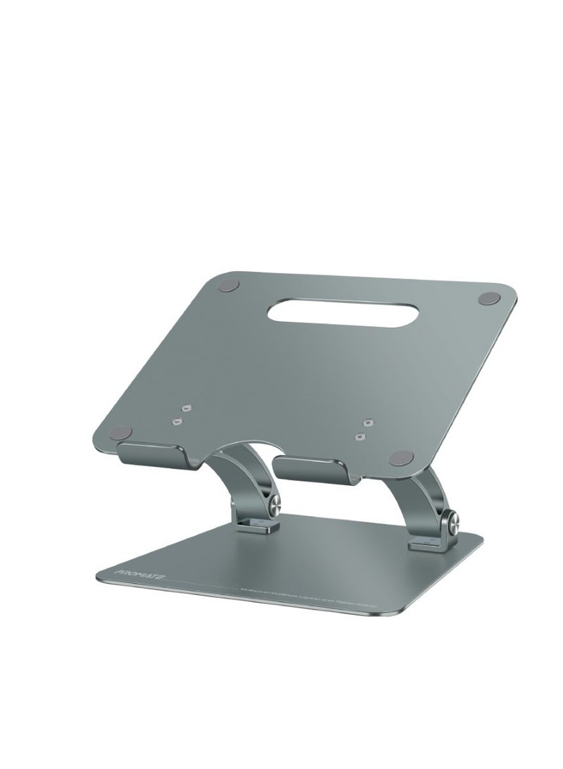 PROMATE Laptop Stand,Ergonomic Aluminum Alloy Sit to Stand Laptop Riser with Anti-Slip Pads, 2.36 to 10.6 inch Adjustable Height, Heat Dissipation and Portability for MacBook Pro, Dell XPS 13, Asus, DeskMate - Image 1