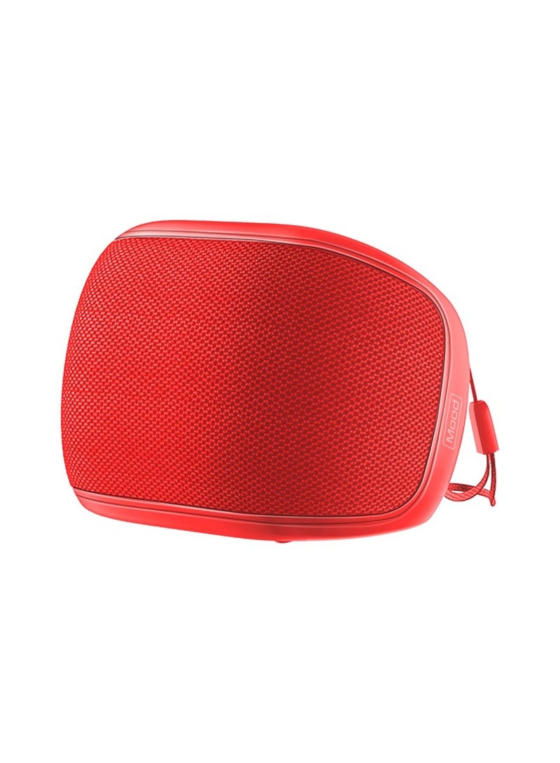 PROMATE Promate Bluetooth Speaker, Premium 5W True Wireless IPX4 Water Resistant Portable Speaker with HD Sound, Long 24H Playtime, USB Flash Port, AUX Port and TF Card Slot for iPhone 16, Galaxy S25, Mood MOOD.RED Red - Image 1