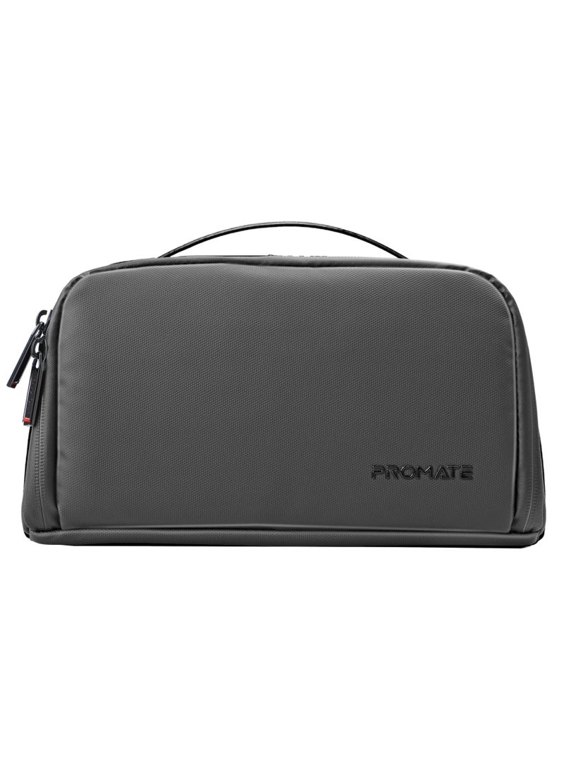بروميت Promate Large-Capacity Organizer Pouch with Multiple Compartments and Pockets, Convenient Carry Handle, Lightweight Waterproof Material, HydroShield Zipper, Compact Design for Travel – Velura Black black  - Image 1