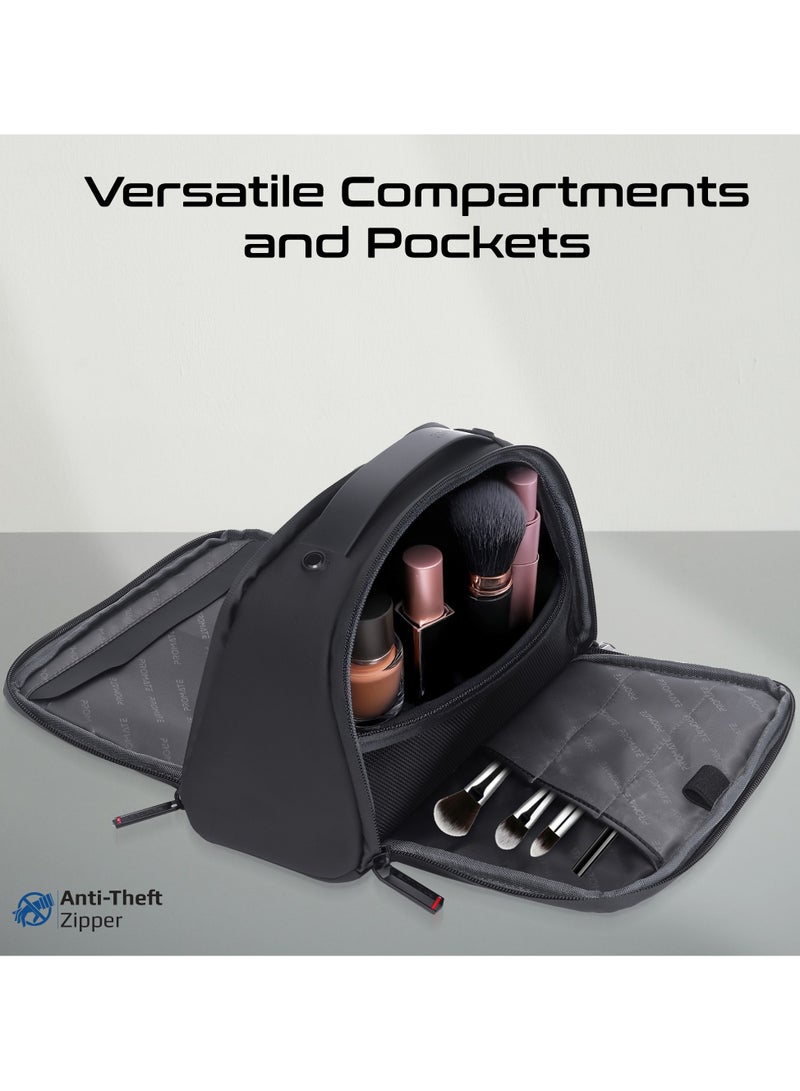 بروميت Promate Large-Capacity Organizer Pouch with Multiple Compartments and Pockets, Convenient Carry Handle, Lightweight Waterproof Material, HydroShield Zipper, Compact Design for Travel – Velura Black black  - Image 3