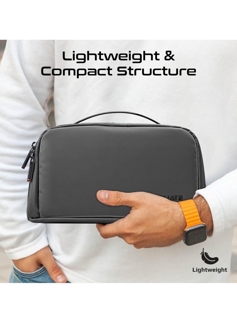 بروميت Promate Large-Capacity Organizer Pouch with Multiple Compartments and Pockets, Convenient Carry Handle, Lightweight Waterproof Material, HydroShield Zipper, Compact Design for Travel – Velura Black black  - Image 4