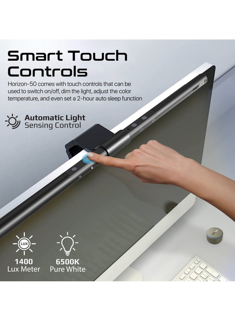 Promate Monitor Light, 50cm 21” to 49” Screen LED Bar with Wireless Remote Control, 45° Angle Asymmetrical Light Design, Anti-Glare and Adjustable Light Modes for Monitors, Computers, Work/Office, Horizon-50 Black Black - Image 3