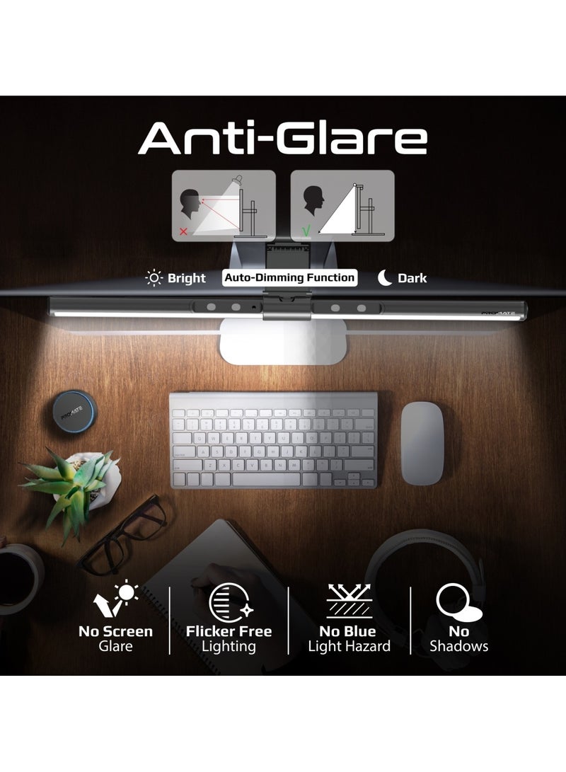 Promate Monitor Light, 50cm 21” to 49” Screen LED Bar with Wireless Remote Control, 45° Angle Asymmetrical Light Design, Anti-Glare and Adjustable Light Modes for Monitors, Computers, Work/Office, Horizon-50 Black Black - Image 5