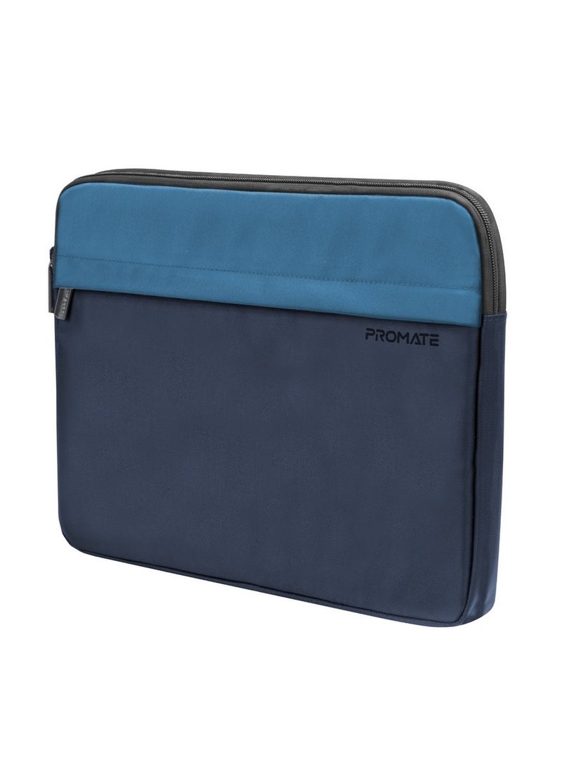 Promate Laptop Case, Premium Lightweight Laptop/Tablet Sleeve with Accessible Front Pocket, Water-Resistance, Padded Inner Lining and Secure Zippers Compatible with 13-inch Laptops, Tablets, Limber-SB Blue Blue - Image 1