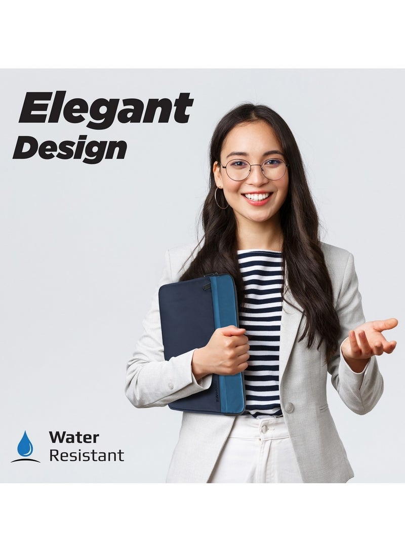 Promate Laptop Case, Premium Lightweight Laptop/Tablet Sleeve with Accessible Front Pocket, Water-Resistance, Padded Inner Lining and Secure Zippers Compatible with 13-inch Laptops, Tablets, Limber-SB Blue Blue - Image 2