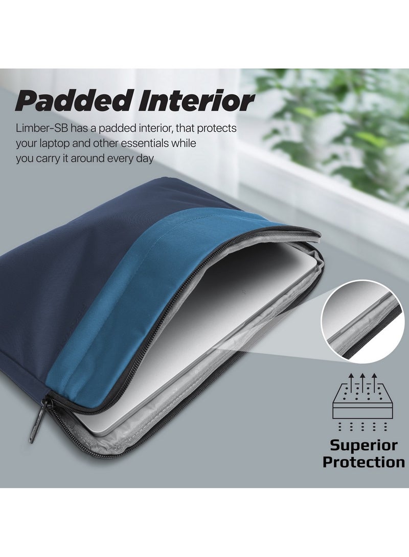 Promate Laptop Case, Premium Lightweight Laptop/Tablet Sleeve with Accessible Front Pocket, Water-Resistance, Padded Inner Lining and Secure Zippers Compatible with 13-inch Laptops, Tablets, Limber-SB Blue Blue - Image 5