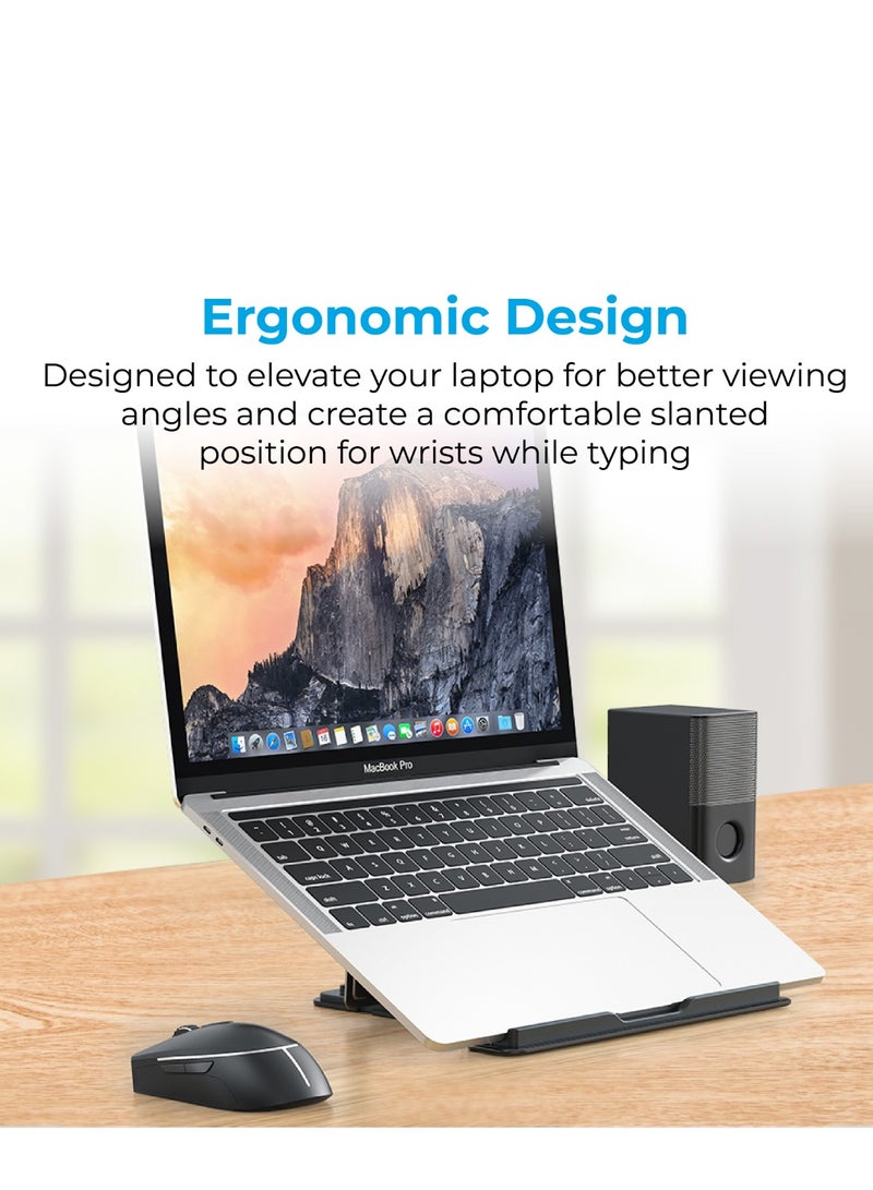 PROMATE Promate Laptop Stand, Aluminum Ventilated Multi-Level Notebook Stand up to 17 Inches, DeskMate-5.Grey - Image 2
