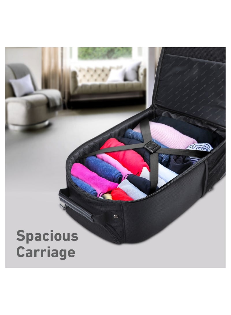 PROMATE Trolley Bag, Premium 2-in-1 Trolley Bag and Backpack with Secure Zippers, Side Pockets, Adjustable Straps, Water Resistance and In-Line Wheels for 16” Laptops, Black - Image 5