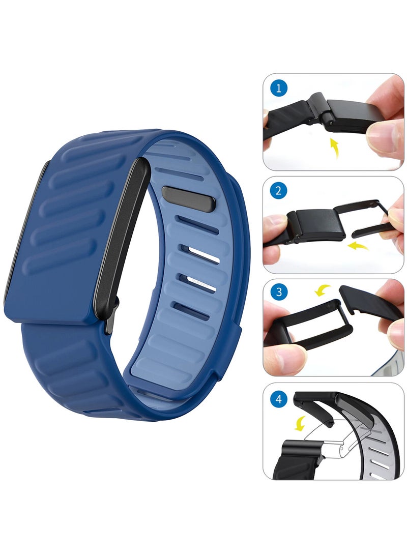 MARGOUN Sports Strap Compatible with Whoop 4.0 Soft and Breathable Silicone Strap Adjustable Replacement Wristbands for Whoop 4.0 Band -Blue blue  - Image 4