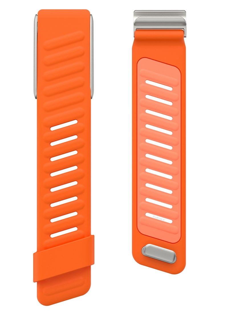 MARGOUN Sports Strap Compatible with Whoop 4.0 Soft and Breathable Silicone Strap Adjustable Replacement Wristbands for Whoop 4.0 Band - Orange orange  - Image 2