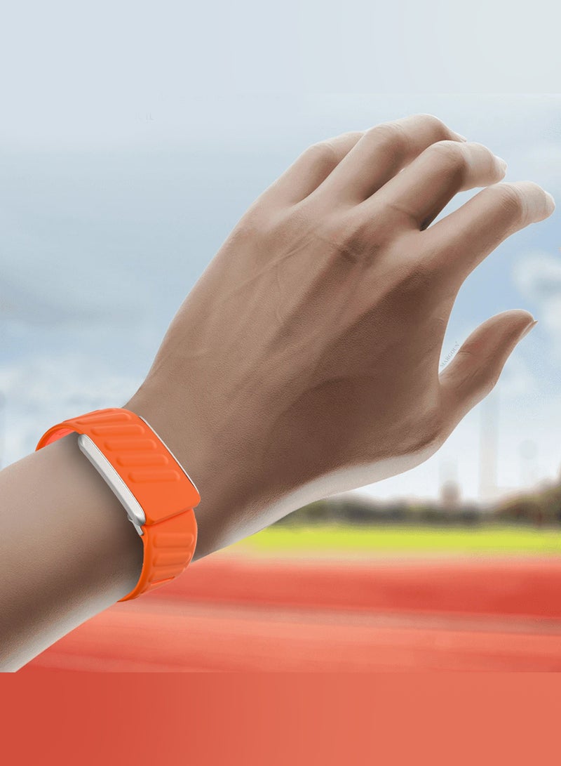 MARGOUN Sports Strap Compatible with Whoop 4.0 Soft and Breathable Silicone Strap Adjustable Replacement Wristbands for Whoop 4.0 Band - Orange orange  - Image 5