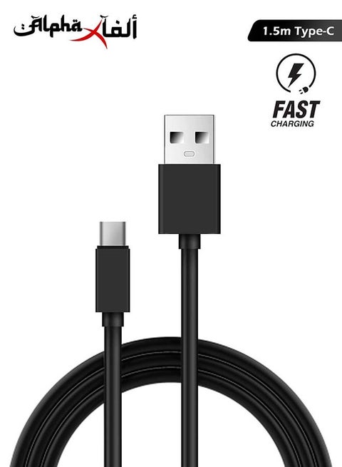 1.5m USB Type C Fast Charging Cable for PS5 Dualsense Controller, XBox Controller, Switch, Android Phones, Samsung Galaxy (Black)